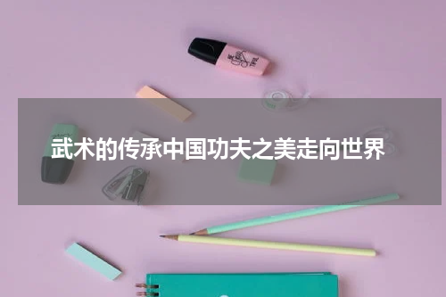  武术的传承中国功夫之美走向世界